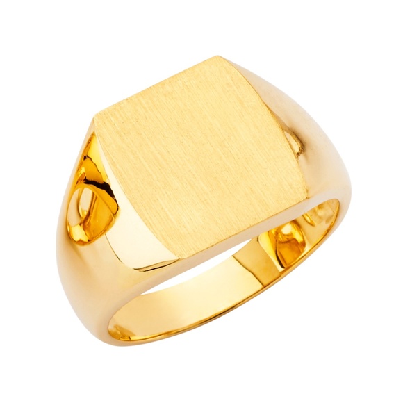 14K Yellow Gold CZ Men's Ring